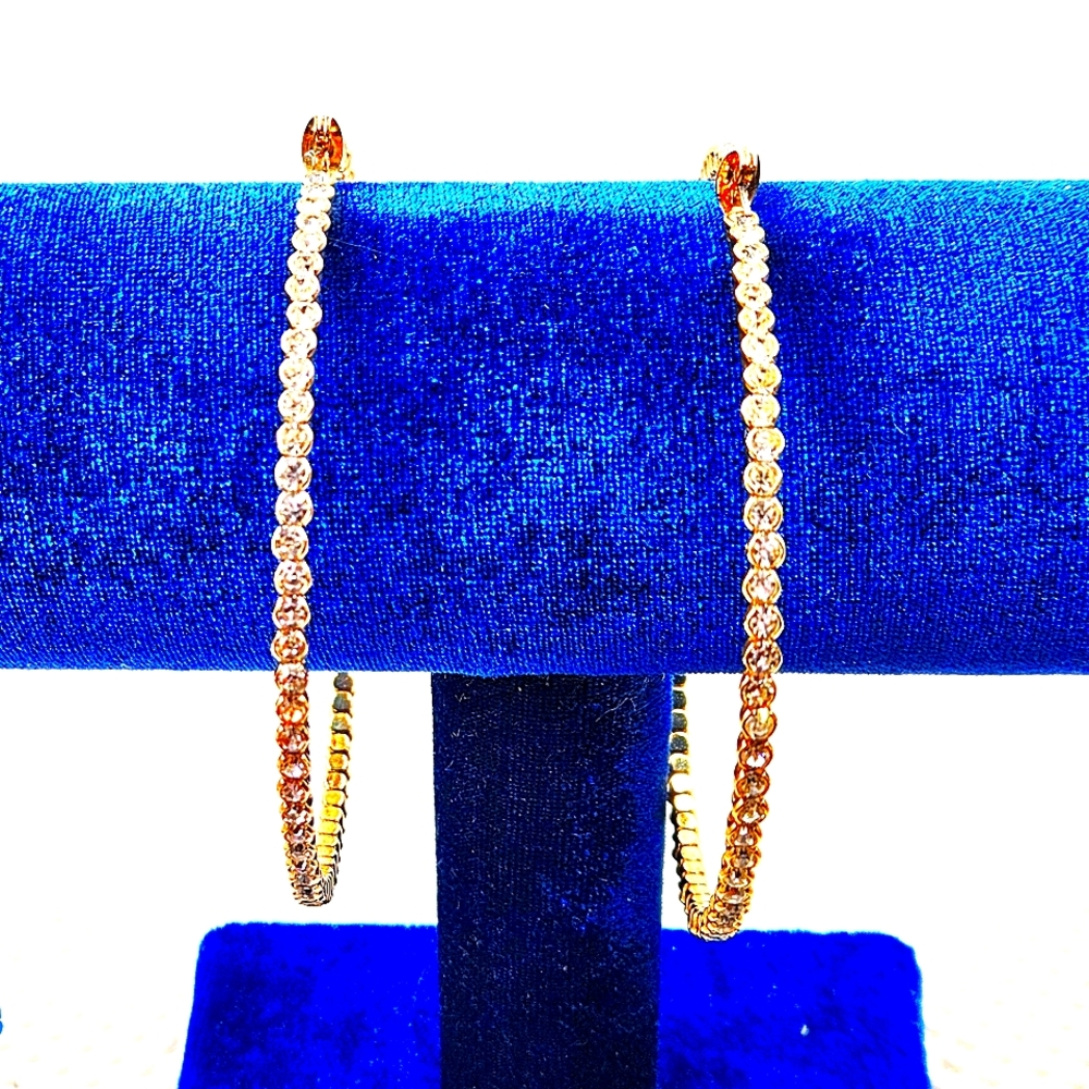 3mm Rhinestone Hoops - Picture 2 of 9